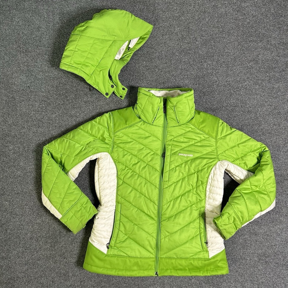 Patagonia Jacket Womens Large Green Rubicon Rider Winter Cost Detach‎ Hood